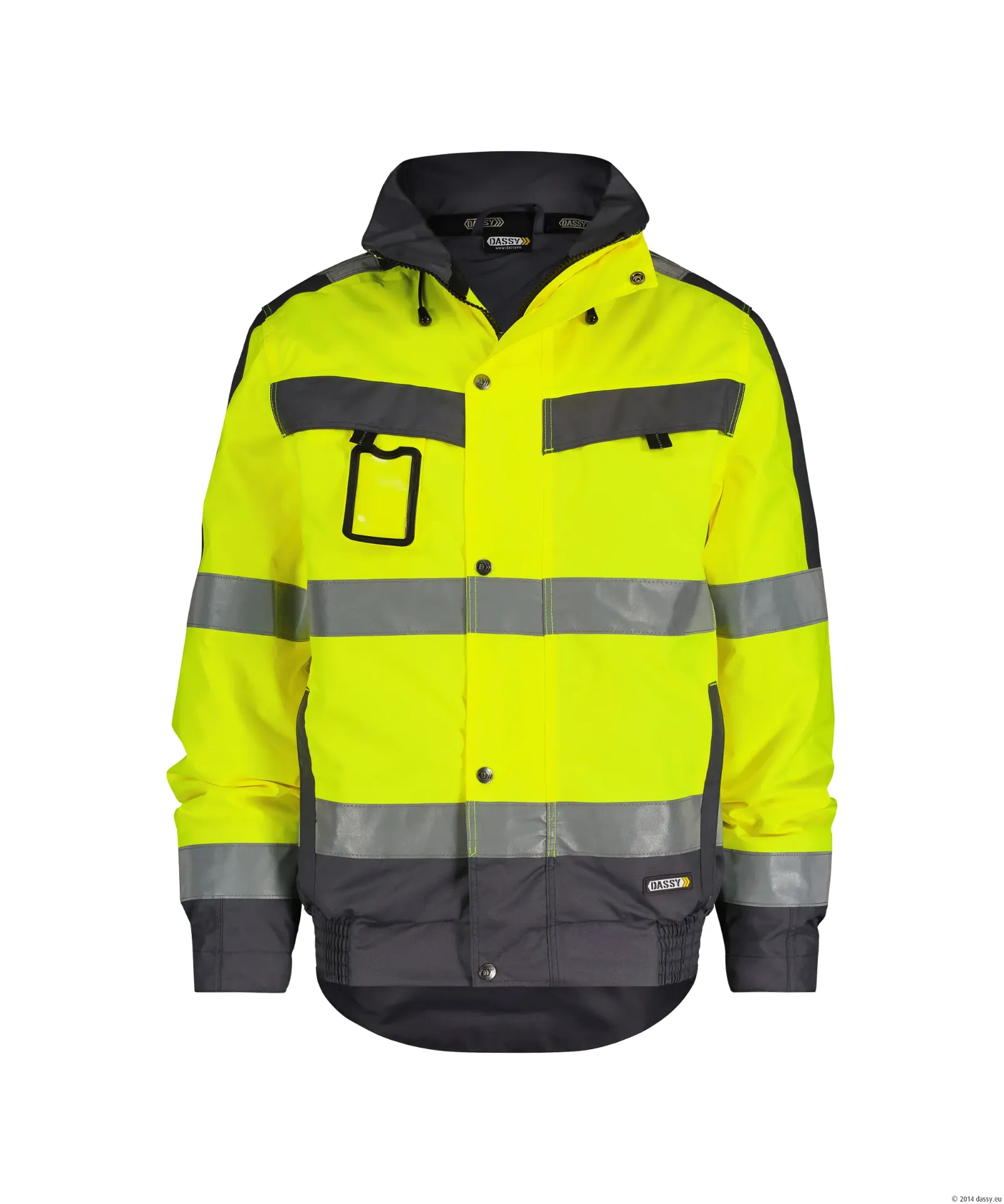 Dassy - Veste hiver haute visibilité - Lima (XS, Jaune Fluo/Gris Ciment)