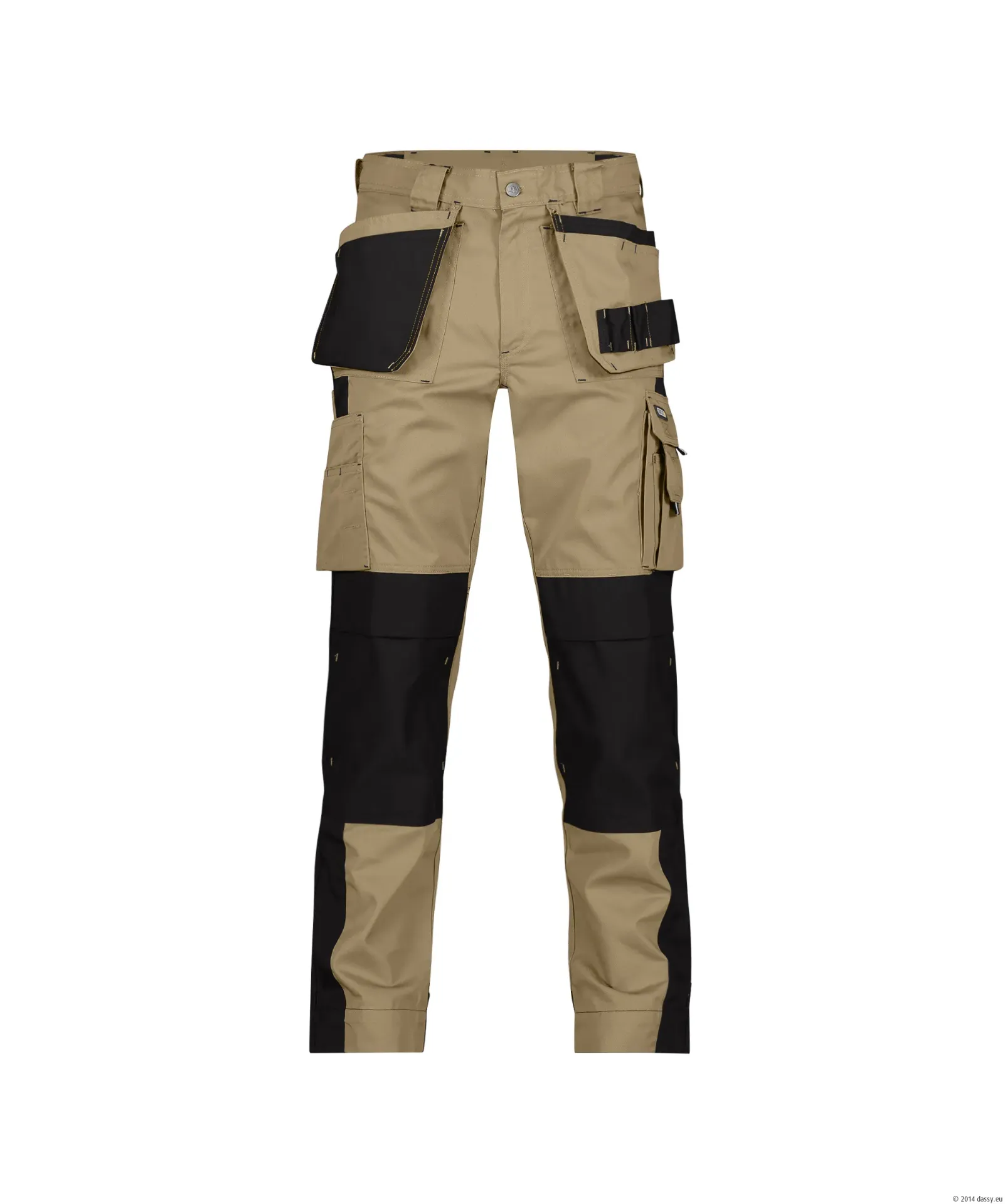 DASSY - Pantalon multipoches bicolore avec poches genoux - Seattle (Beige/Black)